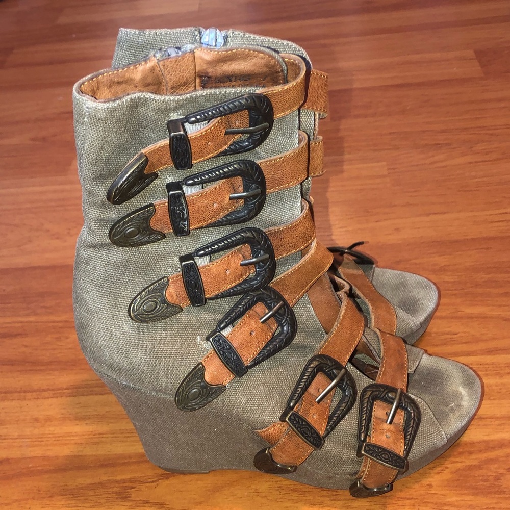 Buckled up vintage wedges